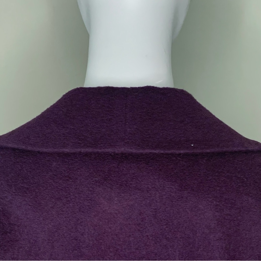 TIBI Wool Eggplant Plum Coat With Ruffle Detail and Toggle Closure Size 6 - Picture 11 of 16